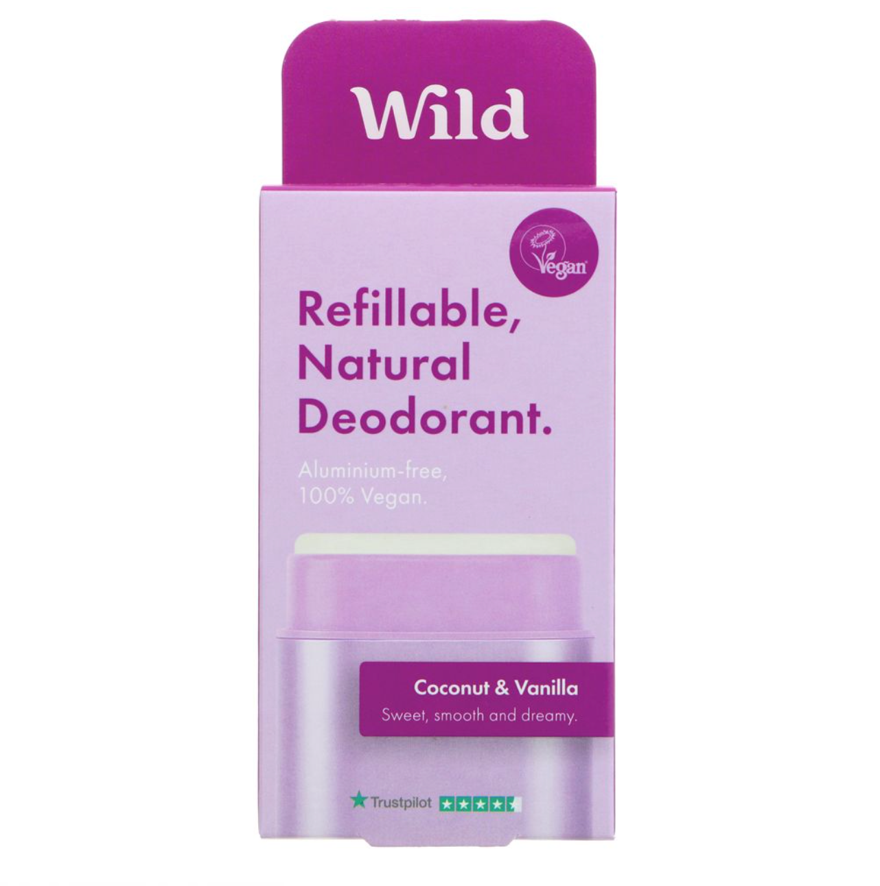 Wild Deodorant - Purple Case + Refill - Coconut & Vanilla