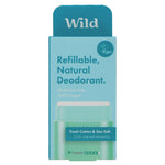 Load image into Gallery viewer, Wild Deodorant - Blue Case + Refill - Fresh Cotton &amp; Sea Salt
